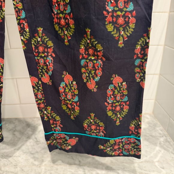 Floral Print Pajama Set - Navy and Pink - Picture 3 of 8